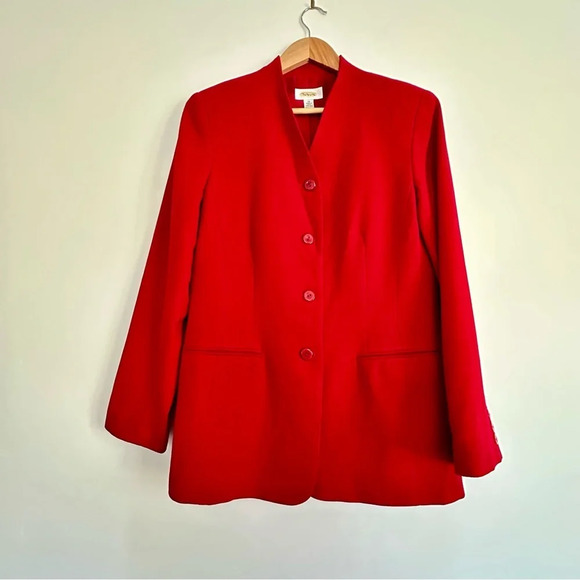 Talbots Wool Red Blazer Size: 10 - Picture 1 of 3
